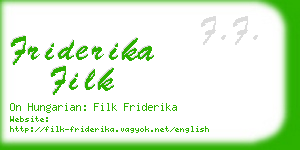 friderika filk business card